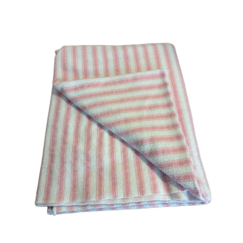 Vintage Carters Pink White Striped Receiving Blanket 100% Cotton 30x40